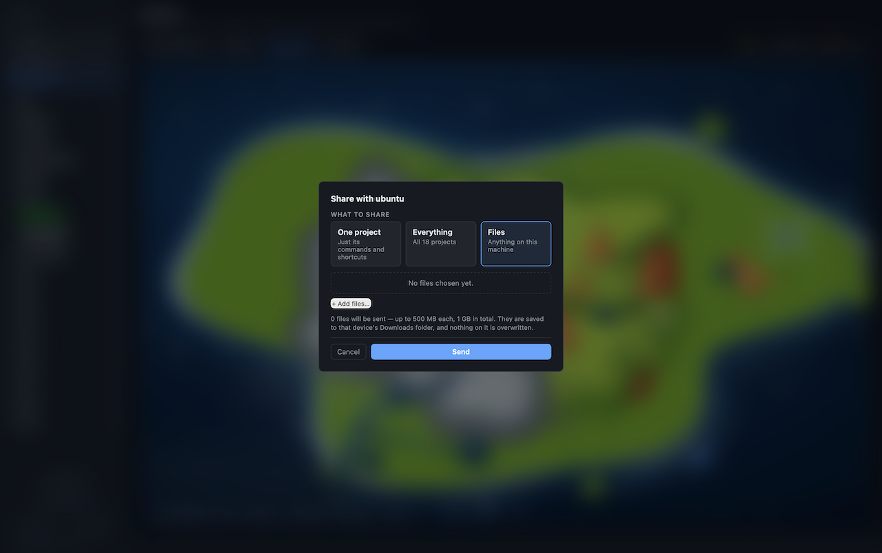 Share files up to 500 MB